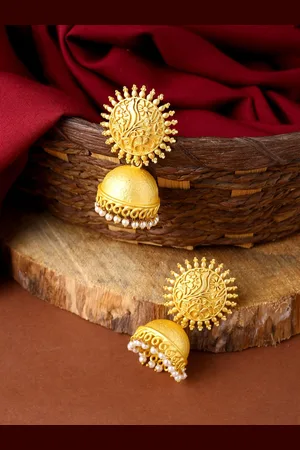 Celebravo Brass-Plated Floral Jhumkas