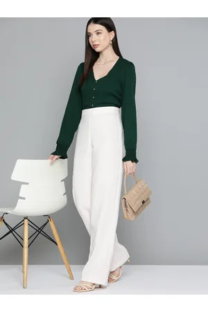 Chemistry Puff Sleeve Crepe Shirt Style Top