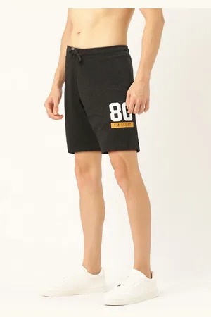 Flying Machine Men Charcoal Grey Solid Regular Fit Shorts