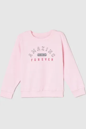 Max Collection Girls Typography Printed Pure Cotton Pullover Sweatshirt