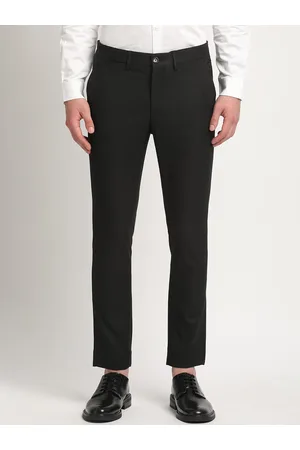 The Bear House Men Solid Tapered Fit Mid-Rise Formal Trousers