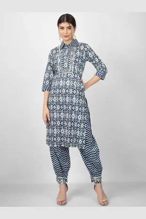 Celebravo Ethnic Motifs Printed Pure Cotton Kurta With Salwar