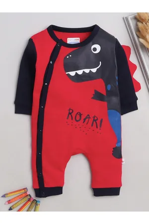 BUMZEE Infant Boys Printed Cotton Rompers