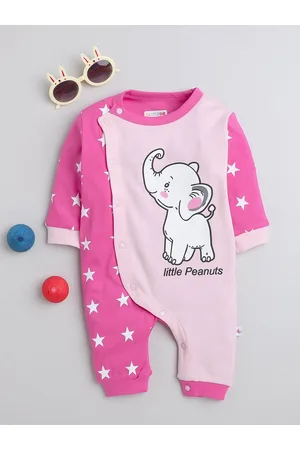 BUMZEE Infants Girls Printed Pure Cotton Romper