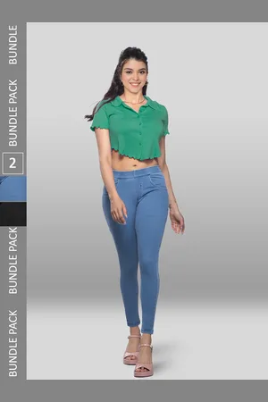 Lyra Women Pack of 2 Slim Fit Jeggings