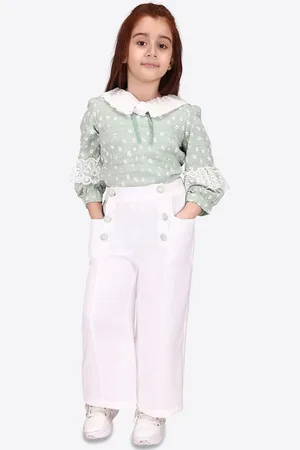CUTECUMBER Girls Floral Printed Top With Trousers