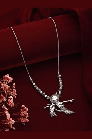 Jazz and Sizzle Silver-Plated Oxidised Necklace