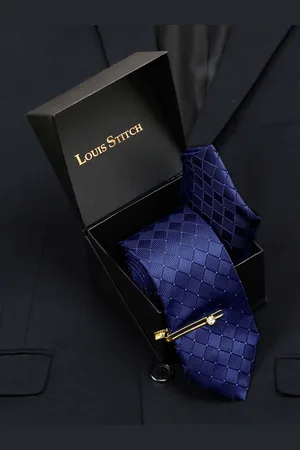 LOUIS STITCH Men Silk Necktie Accessory Gift Set
