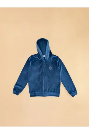 Pantaloons Girls Solid Hooded Woolen Front Open Sweatshirt