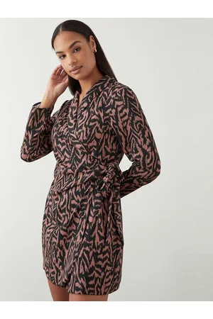Dorothy Perkins Petite Animal Print Wrap Mini Dress
