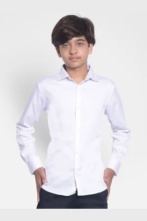 Crimsoune Club Boys Slim Fit Spread Collar Opaque Casual Shirt