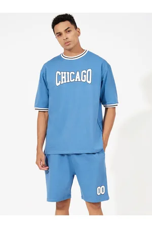 Oversized T-Shirt & Short Set With Chicago Print