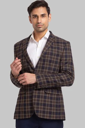 Park Avenue Men Checked Super Slim-Fit Single Breasted Blazer