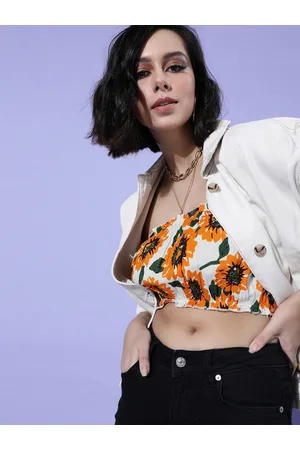 Berrylush Women Floral Bandeau Top