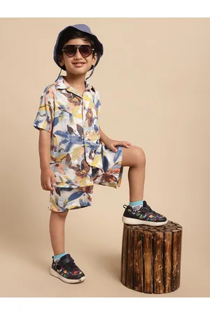Superminis Boys Floral Printed Shirt with Shorts