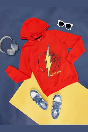 Pantaloons Boys Flash Printed Hooded Cotton Sweatshirt
