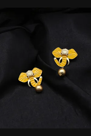 Celebravo Meenakari Elephant Shaped Drop Earrings