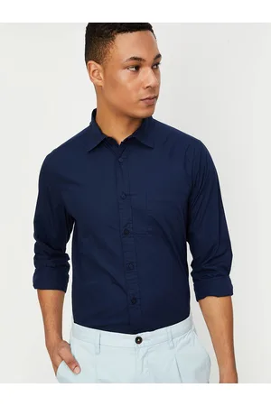Max Collection Men Blue Slim Fit Opaque Casual Shirt