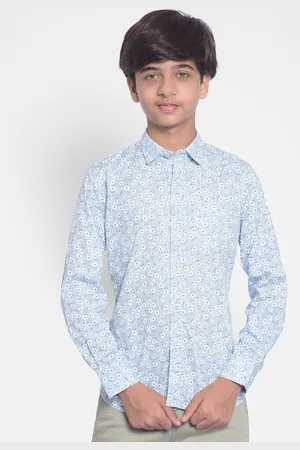 Crimsoune Club Boys Slim Fit Floral Printed Pure Cotton Casual Shirt