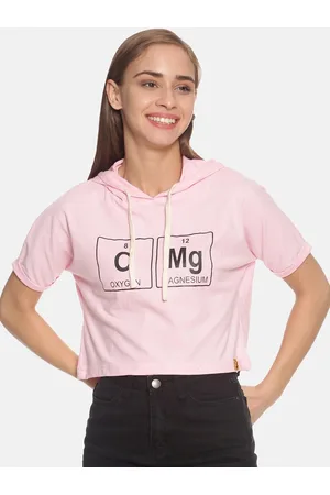 Campus Women Pink Printed Pure Cotton Top