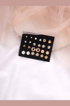 BeWitched Set of 12 Gold-Toned Contemporary Studs