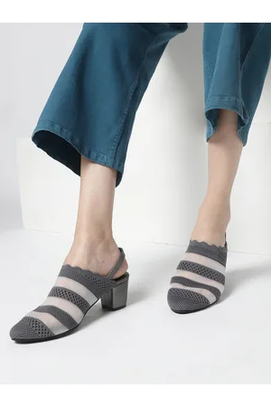 Marc Loire Woven Design Mules Block Heels