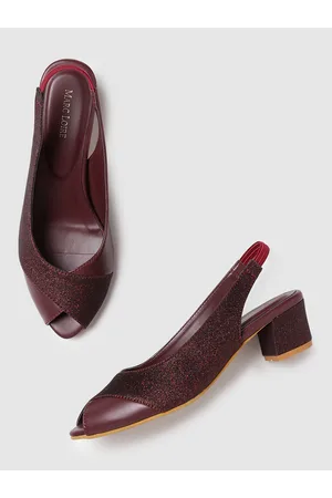 Marc Loire Embellished Peep Toes Slingback Block Heels