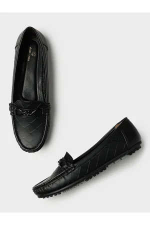 Marc Loire Women Textured Embellished Comfort Insole Lightweight Horsebit Loafers