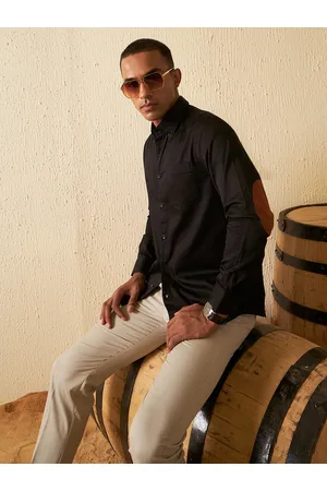 DENNISON Elbow Patch Smart Slim Fit Opaque Formal Shirt