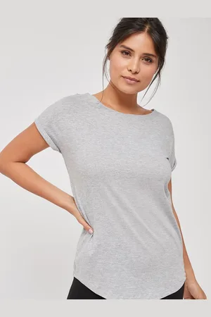 Next Women Grey Solid Round Neck T-shirt