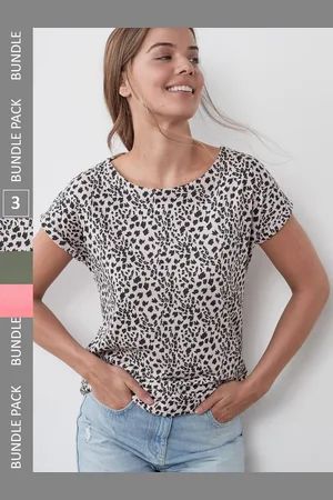 Next Women Pack Of 3 Pure Cotton Extended Sleeves T-shirts