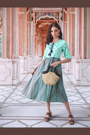 Sangria Women Printed A-Line Ethnic Dress