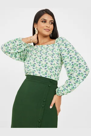 Styli Floral Printed Puff Sleeve Top