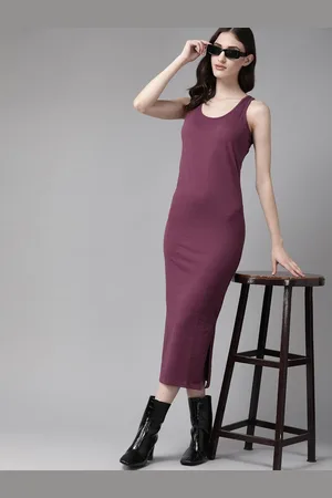 Roadster The Lifestyle Co. Solid Sheath Midi Tank Dress