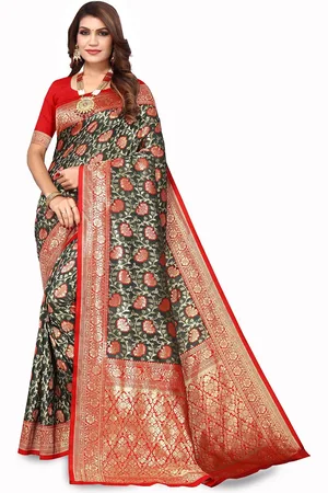 Varanga Floral Woven Design Zari Organza Banarasi Saree