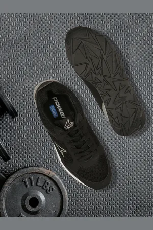 POWER Men Black PU Running Shoes