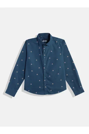 M&H Boys Conversational Opaque Printed Pure Cotton Casual Shirt