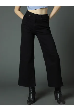 High Star Women Clean Look Wide Leg High-Rise Stretchable Jeans