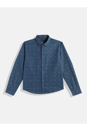 M&H Boys Micro Ditsy Opaque Printed Pure Cotton Casual Shirt