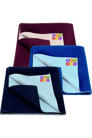 BeyBee Kids Blue & Magenta 3-Pieces Cotton Breathable & Lightweight Mattress Protector