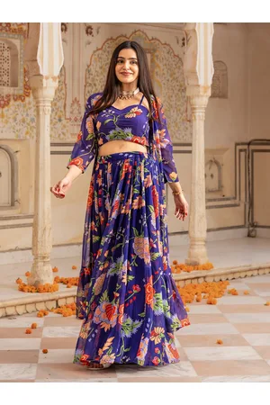 Ambraee Floral Printed Ready to Wear Lehenga & Blouse With Jacket