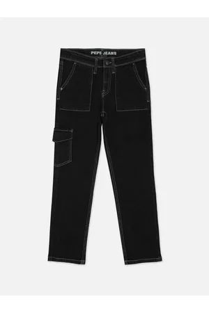 Pepe Jeans Boys Mid Rise Relaxed Fit Clean Look Stretchable Cotton Jeans