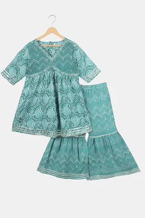 Celebravo Girls Paisley Printed Kurta With Sharara