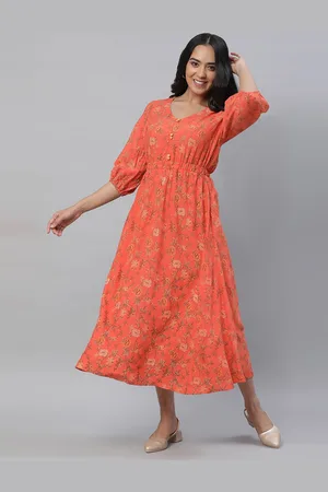 AURELIA Floral Printed Fit & Flare Midi Dress