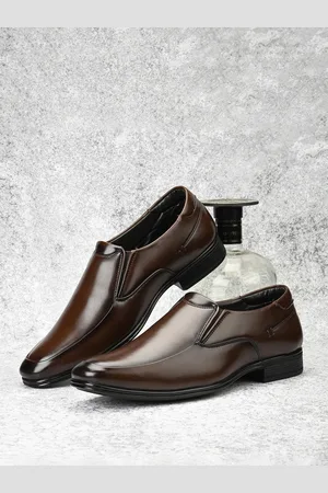 Fentacia Men Leather Square Toe Formal Slip-Ons