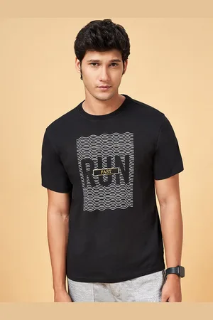 Pantaloons Typography Printed Slim Fit Knitted Cotton Sports T-shirt