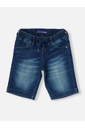 Pepe Jeans Boys Mid-Rise Slim Fit Washed Stretchable Denim Shorts