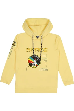 CAVIO Boys Typography Printed Hooded Pullover