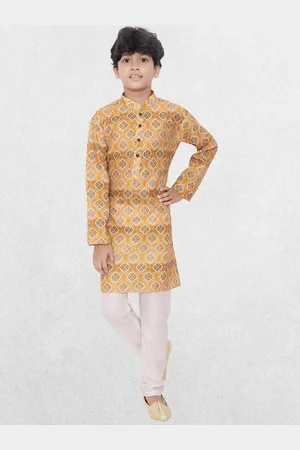 SHIWAM ETHNIX Boys Floral Printed Straight Kurta