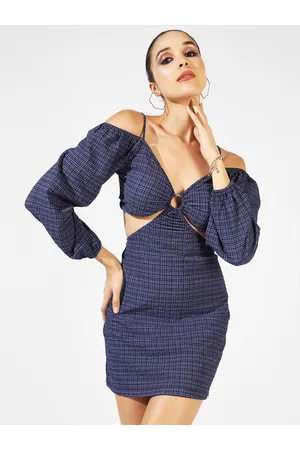 Campus Checked Sheath Mini Dress